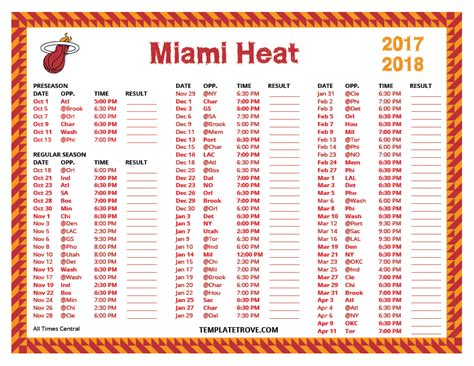 miami heat schedule 2017
